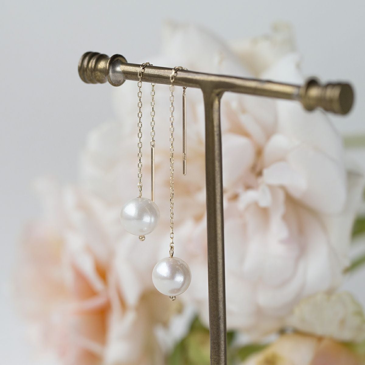 K10 YG アコヤ真珠 アメリカンピアス パール チェーンピアス 6月 誕生石 誕生日プレゼント ギフト 一粒 妻 彼女 可愛い レディース 10金 10K イエローゴールド 誕生日 20代 30代 40代 女性 ギフト