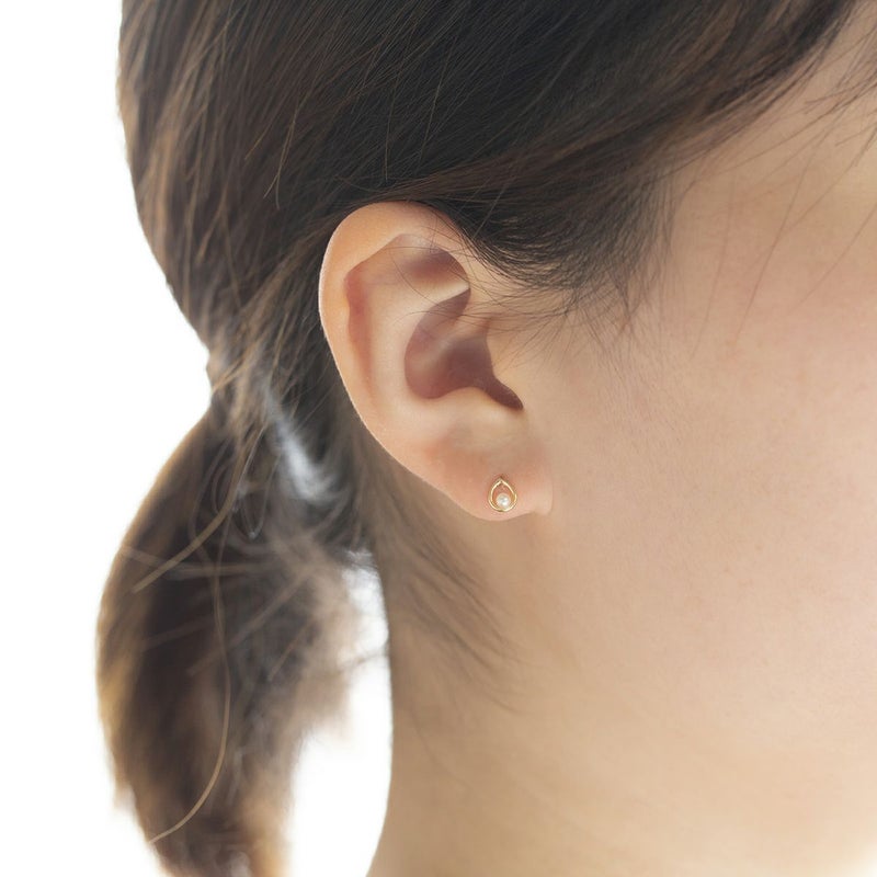 K10 YG 淡水パール ピアス パール 6月 誕生石 誕生日プレゼント ギフト 一粒 妻 彼女 可愛い レディース 10金 10K イエローゴールド 誕生日 20代 30代 40代 女性 ギフト