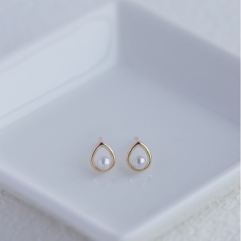 K10 YG 淡水パール ピアス パール 6月 誕生石 誕生日プレゼント ギフト 一粒 妻 彼女 可愛い レディース 10金 10K イエローゴールド 誕生日 20代 30代 40代 女性 ギフト