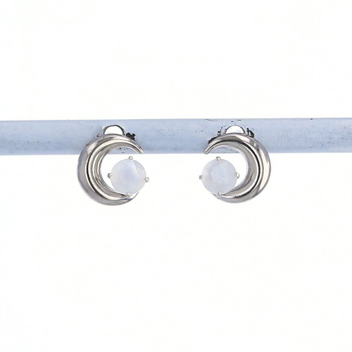 K10 WG ムーンストーン 月 ピアス 三日月 ホワイトゴールド 10金 6月 誕生石 誕生日 プレゼント レディース 20代 30代 40代 10k k10 天然石