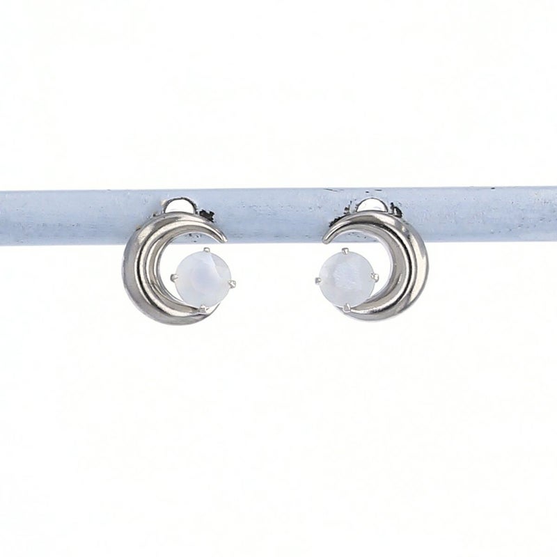 K10 WG ムーンストーン 月 ピアス 三日月 ホワイトゴールド 10金 6月 誕生石 誕生日 プレゼント レディース 20代 30代 40代 10k k10 天然石