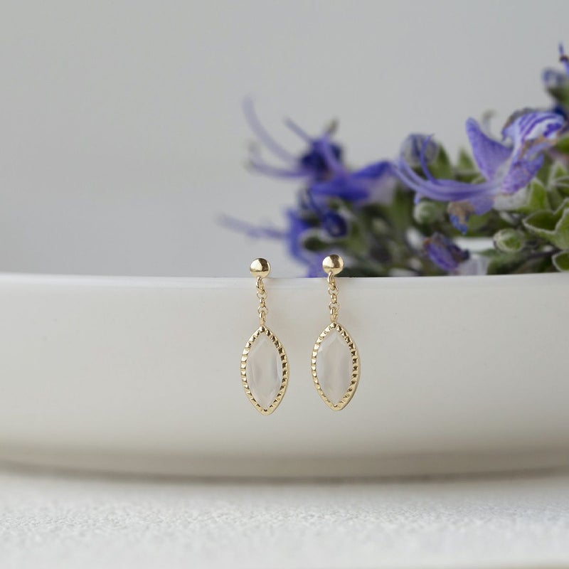 K10 YG ムーンストーン ピアス イエローゴールド 10金 6月 誕生石 誕生日 プレゼント レディース 20代 30代 40代 10k k10 天然石