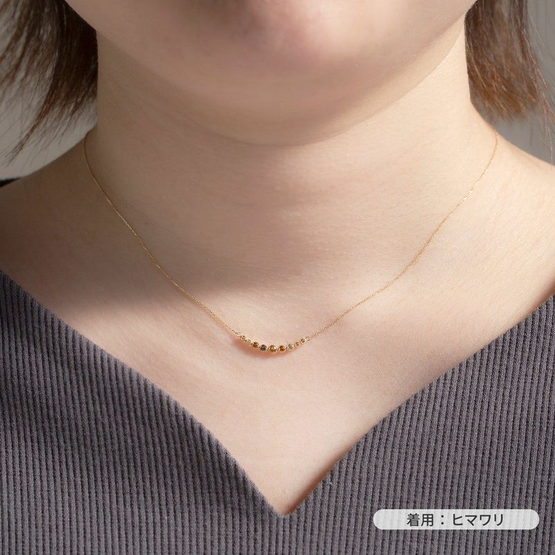 10 YG PG WG マルチ カラーストーン ネックレス