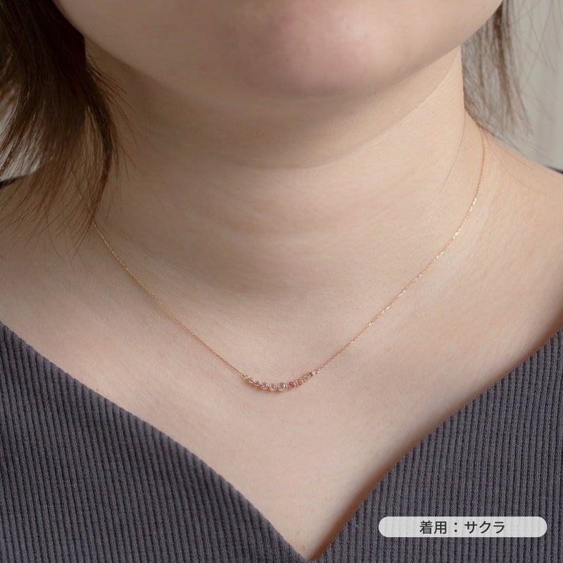 10 YG PG WG マルチ カラーストーン ネックレス