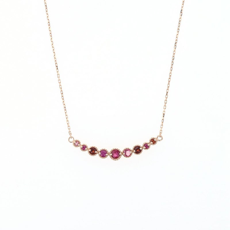 10 YG PG WG マルチ カラーストーン ネックレス