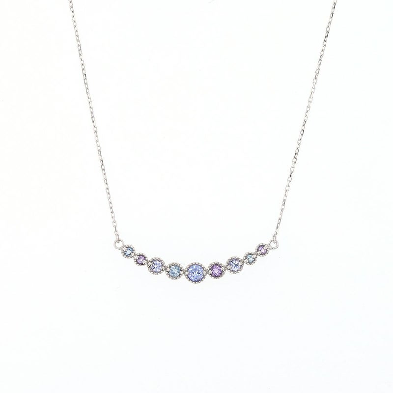 10 YG PG WG マルチ カラーストーン ネックレス