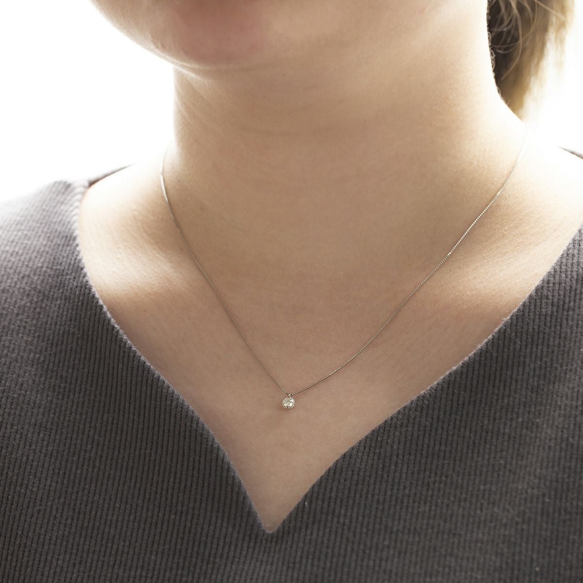 鑑定書付 プラチナ 一粒 ダイヤモンド ネックレス | IKEDAジュエリー