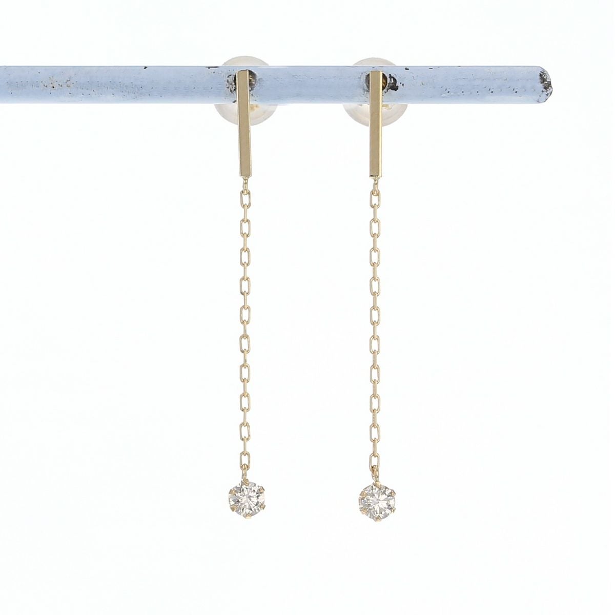 K18 YG ダイヤモンド ピアス 18k 18金 誕生石 イエローゴールド ロングピアス レディース 彼女 妻 誕生日プレゼント ギフト