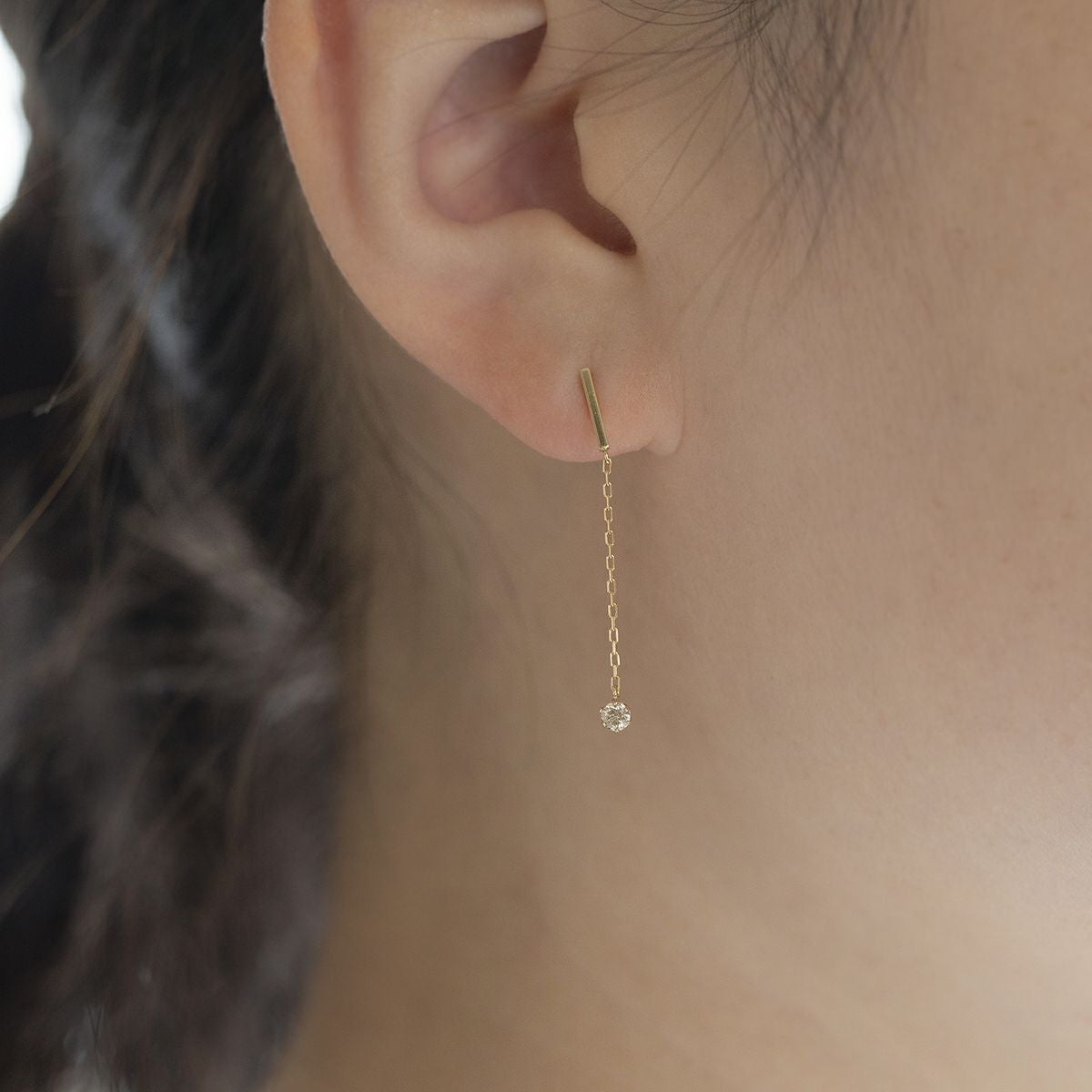 K18 YG ダイヤモンド ピアス 18k 18金 誕生石 イエローゴールド ロングピアス レディース 彼女 妻 誕生日プレゼント ギフト