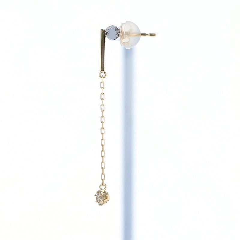 K18 YG ダイヤモンド ピアス 18k 18金 誕生石 イエローゴールド ロングピアス レディース 彼女 妻 誕生日プレゼント ギフト