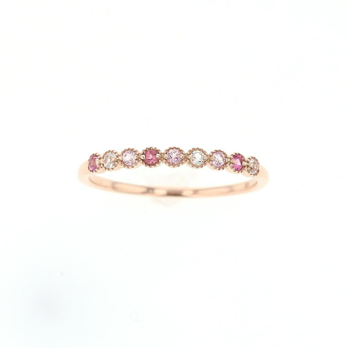 K10 YG PG WG マルチ カラーストーン リング ハーフエタニティ 誕生石 プレゼント レディース 彼女 妻 30代 40代 イエローゴールド ピンクゴールド ホワイトゴールド フラワー 花