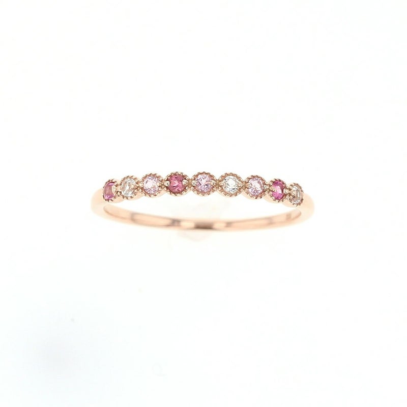 K10 YG PG WG マルチ カラーストーン リング ハーフエタニティ 誕生石 プレゼント レディース 彼女 妻 30代 40代 イエローゴールド ピンクゴールド ホワイトゴールド フラワー 花