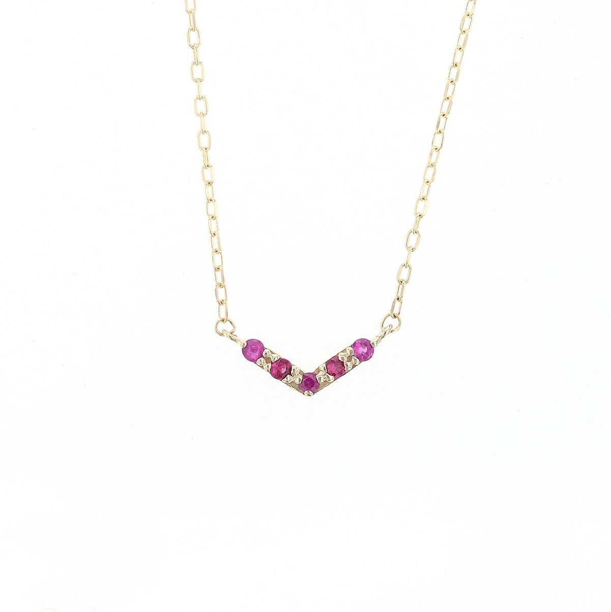K10 YG ルビー ネックレス