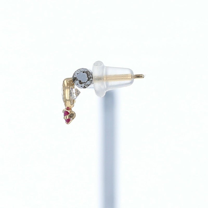 K10 YG ルビー キュービックジルコニア ピアス