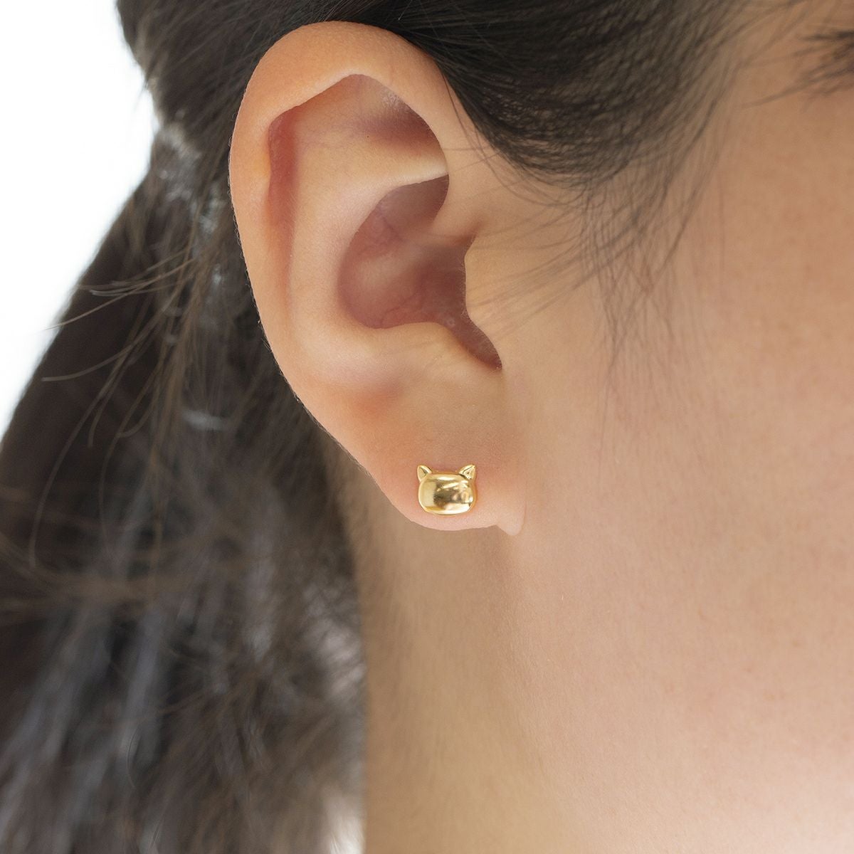 K10 YG ピアス 猫 ねこ ネコ レディース 誕生日プレゼント ギフト 10金 彼女 妻 20代 30代 40代 イエローゴールド