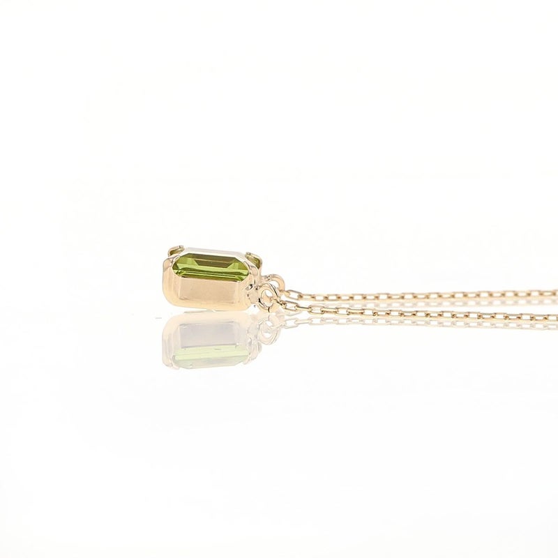 K10 YG ペリドット ネックレス イエローゴールド スクエア レディース 8月 誕生石 誕生日プレゼント 彼女 妻 30代 40代 可愛い 華奢