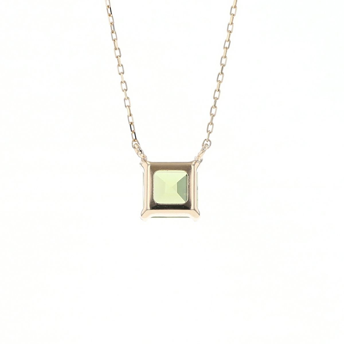 K10 YG ペリドット ネックレス イエローゴールド スクエア レディース 8月 誕生石 誕生日プレゼント 彼女 妻 30代 40代 可愛い 華奢