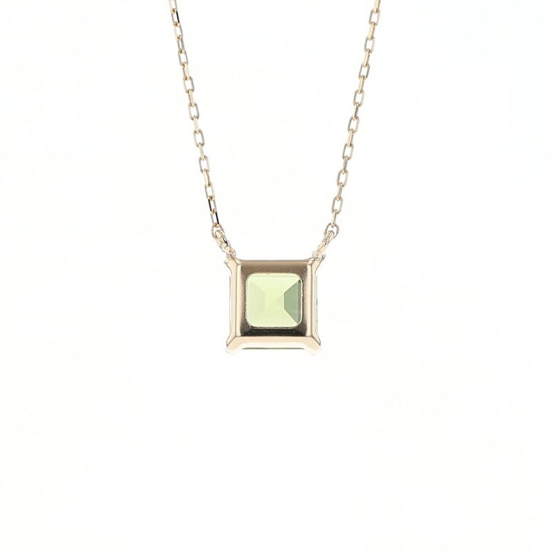 K10 YG ペリドット ネックレス イエローゴールド スクエア レディース 8月 誕生石 誕生日プレゼント 彼女 妻 30代 40代 可愛い 華奢