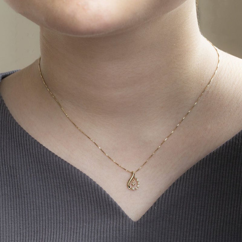 K10 YG ダイヤモンド ペンダントトップ ネックレストップ 妻 彼女 レディース 誕生日プレゼント ギフト イエローゴールド 10K