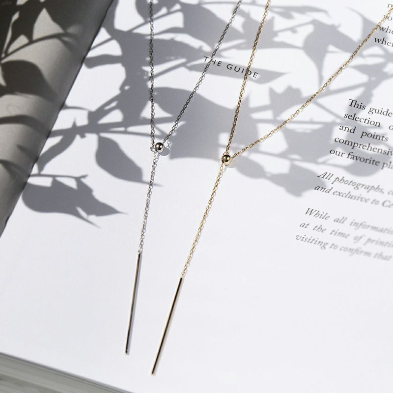 K10 YG WG ネックレス ラリエット