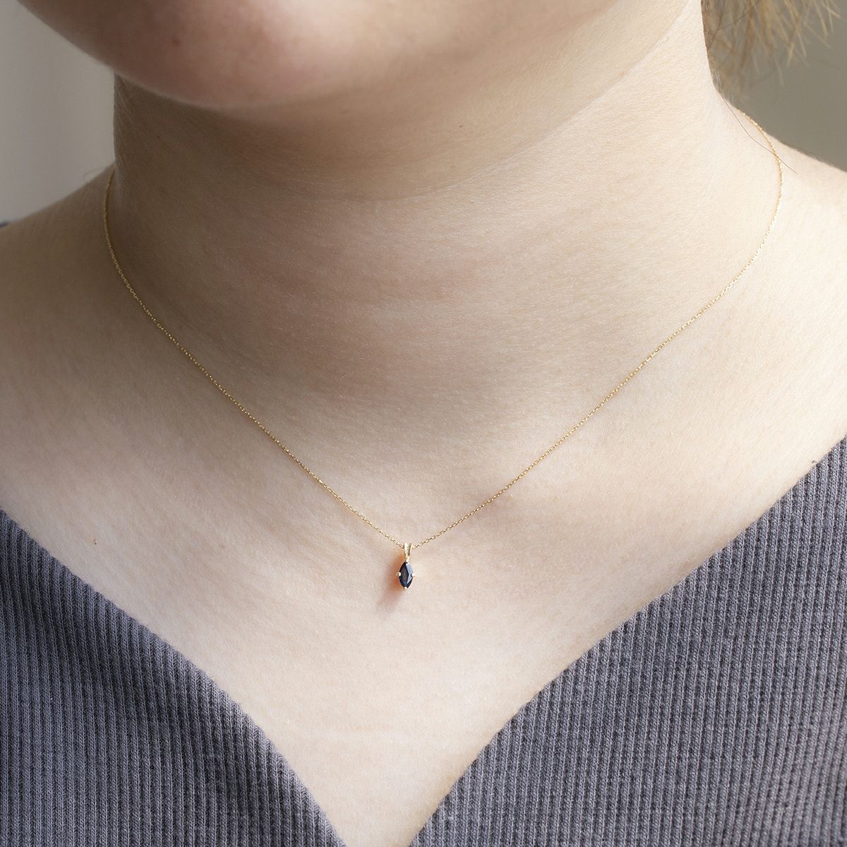 K10 YG サファイア ネックレス イエローゴールド 10K 10金 サファイヤ 9月 誕生石 レディース プレゼント 彼女 20代 30代 40代 華奢