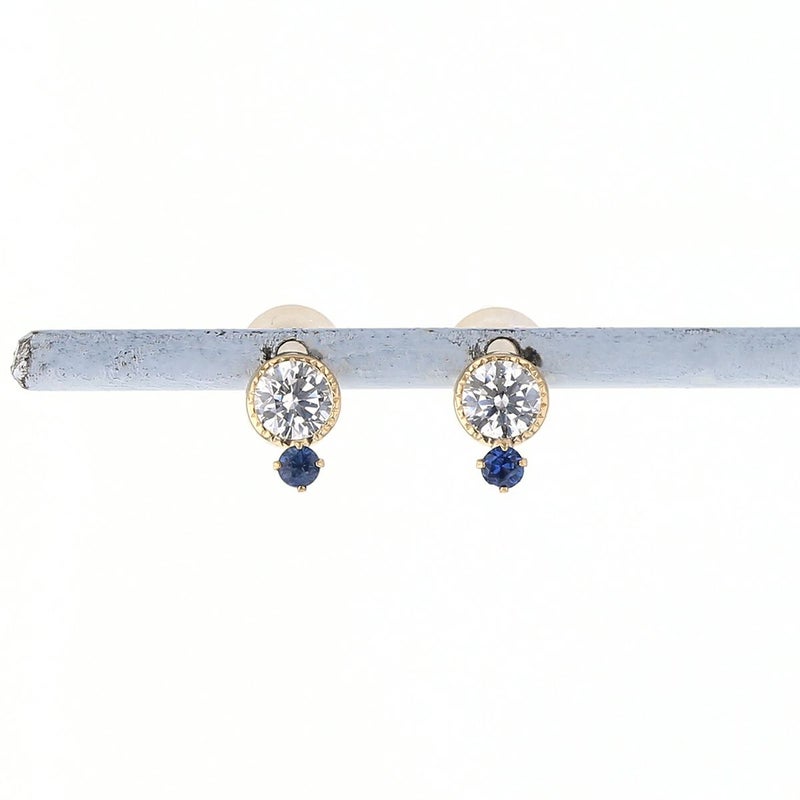 K10 YG サファイア キュービックジルコニア ピアス レディース 誕生石 9月 誕生日 10金 イエローゴールド 妻 彼女 ギフト 誕生日プレゼント