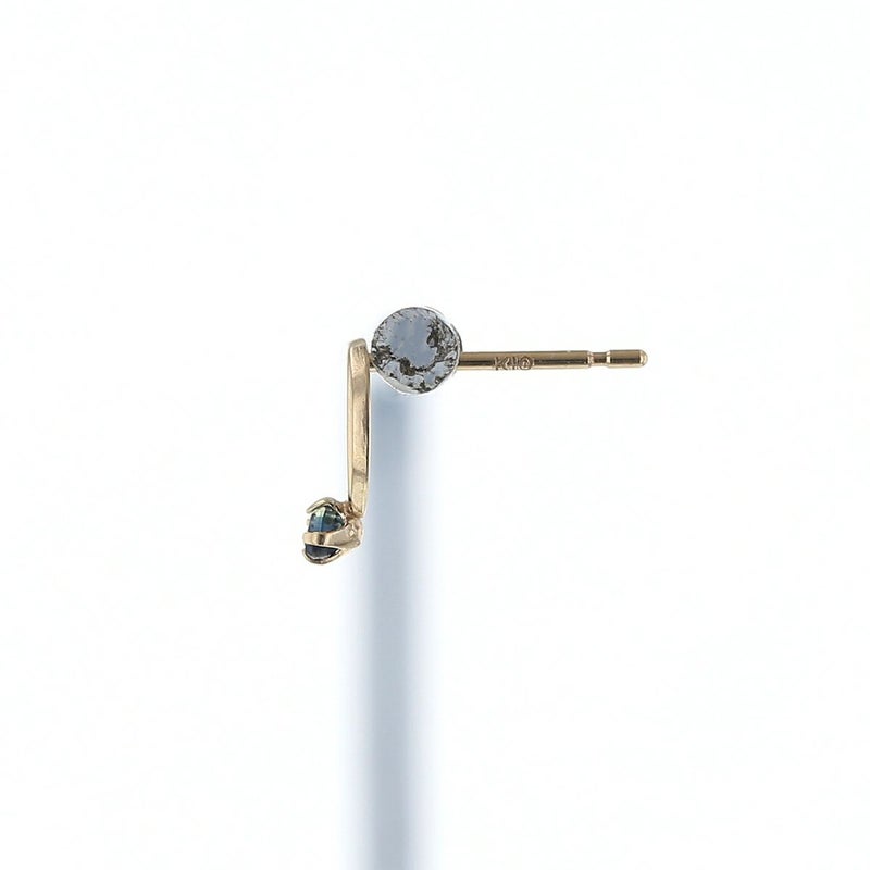 K10 YG 三日月 サファイア ピアス 月 ムーン 10k 9月 誕生石 イエローゴールド レディース 彼女 妻 プレゼント ラッキーモチーフ 誕生日プレゼント ギフト