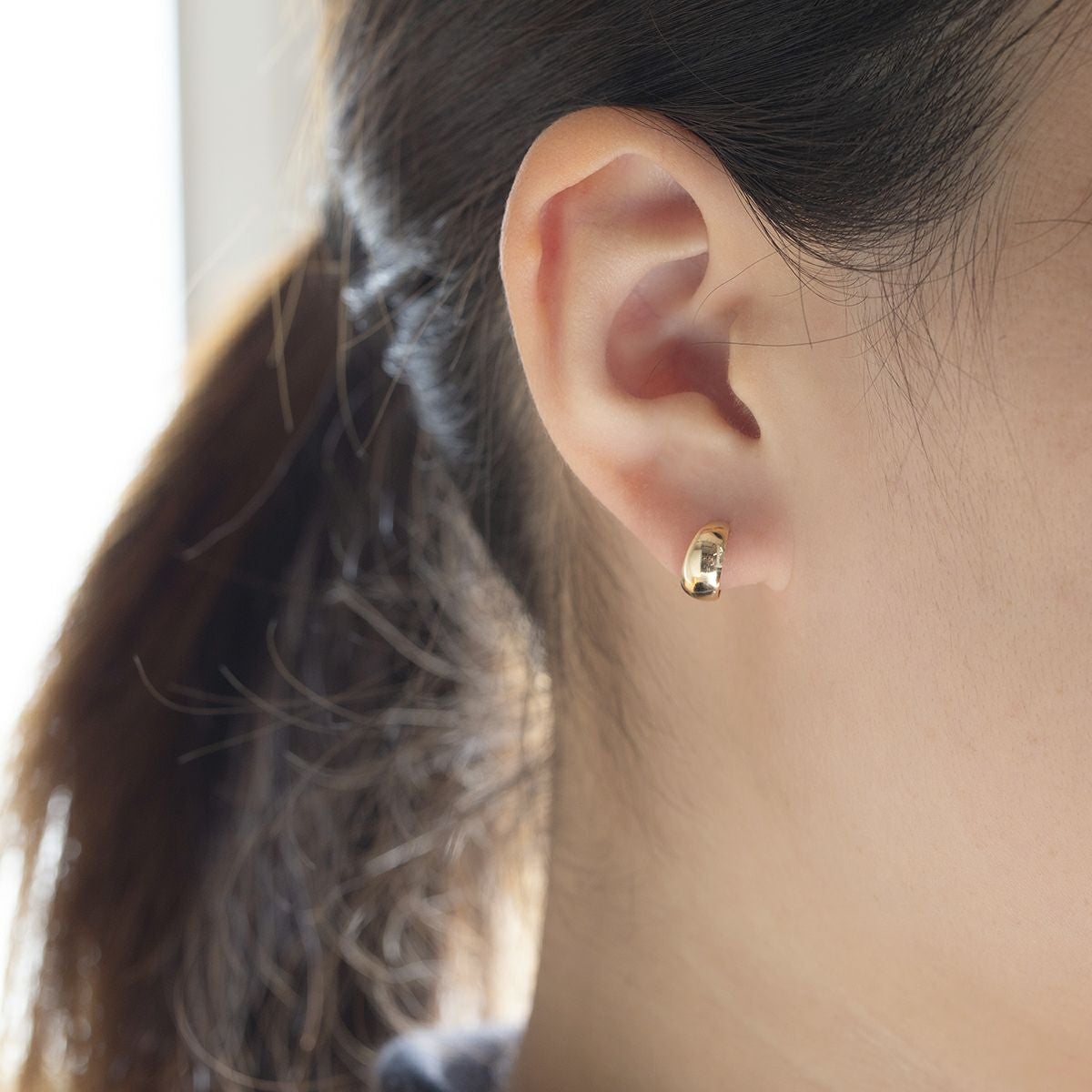 K10 YG フープ ピアス 月甲ピアス フープピアス イエローゴールド レディース 20代 30代 40代 誕生日プレゼント ギフト 女性 彼女 妻 シンプル