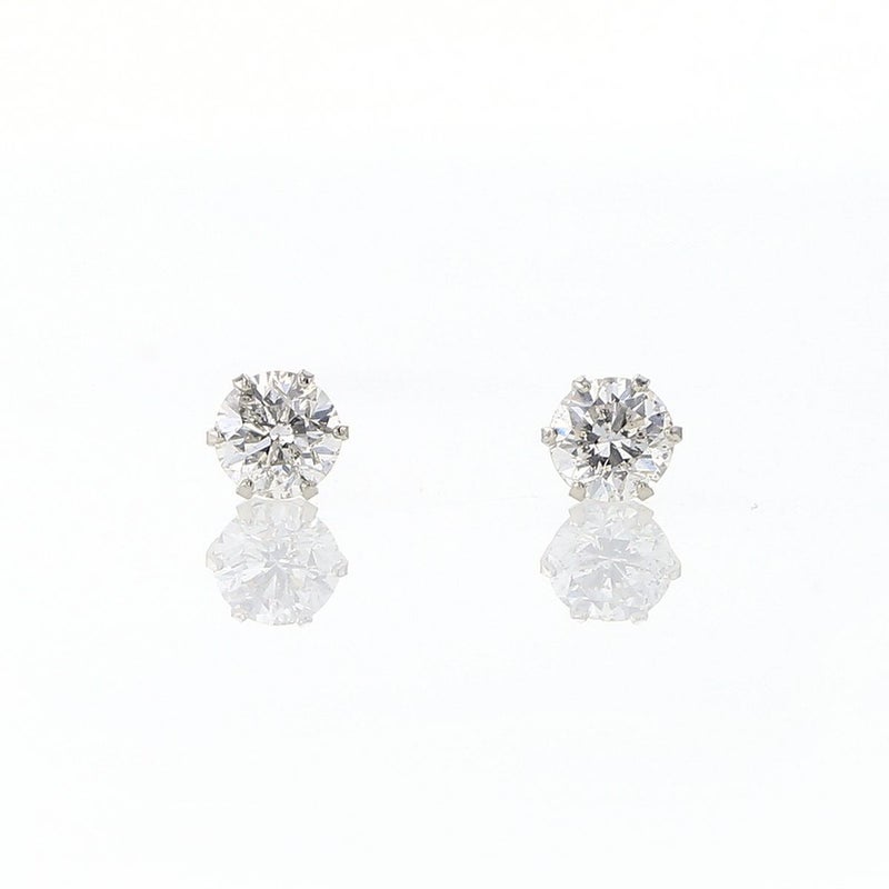 プラチナ 一粒 ダイヤモンド ピアス トータル0.6ct