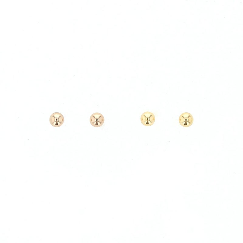 K18 PG/YG ボール ピアス レディース 18金 ピンクゴールド イエローゴールド シンプル 20代 30代 40代 彼氏 彼女 妻 18k 小さめ ユニセックス