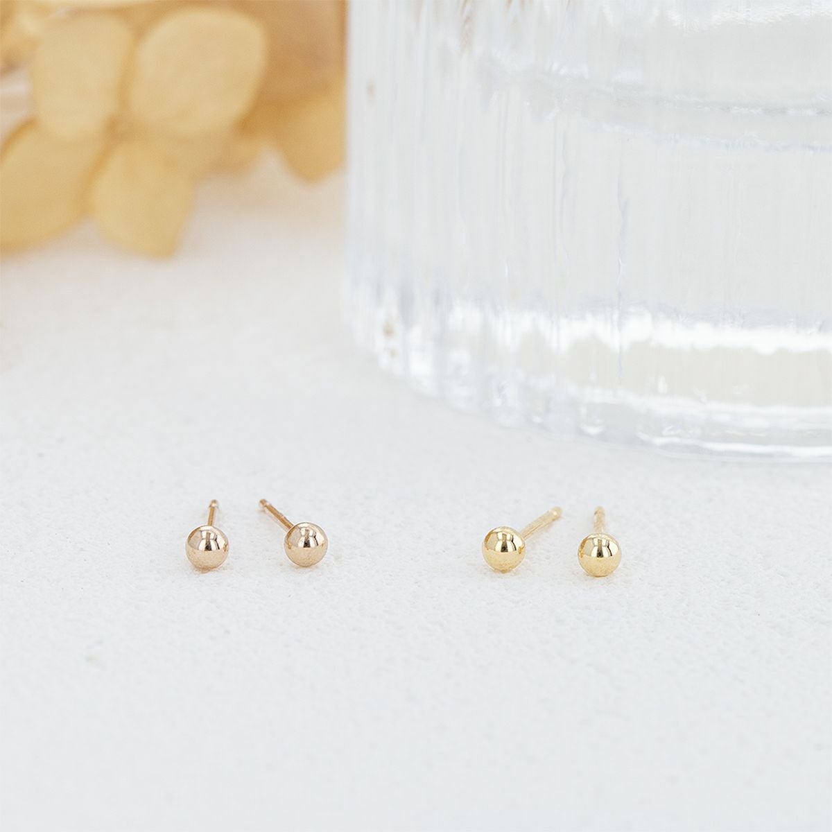 K18 PG/YG 丸玉 ピアス 2.5mm | IKEDAジュエリーオンライン