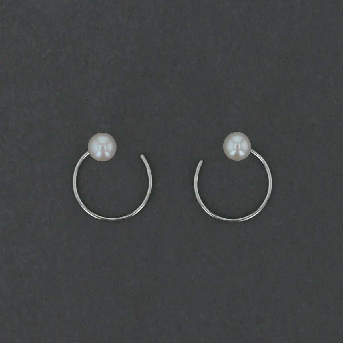 K10 WG 淡水パール キャッチレスフープピアス フープピアス キャッチレス ホワイトゴールド 10金 パール 誕生日プレゼント 誕生日 20代 30代 40代 女性 彼女 ギフト