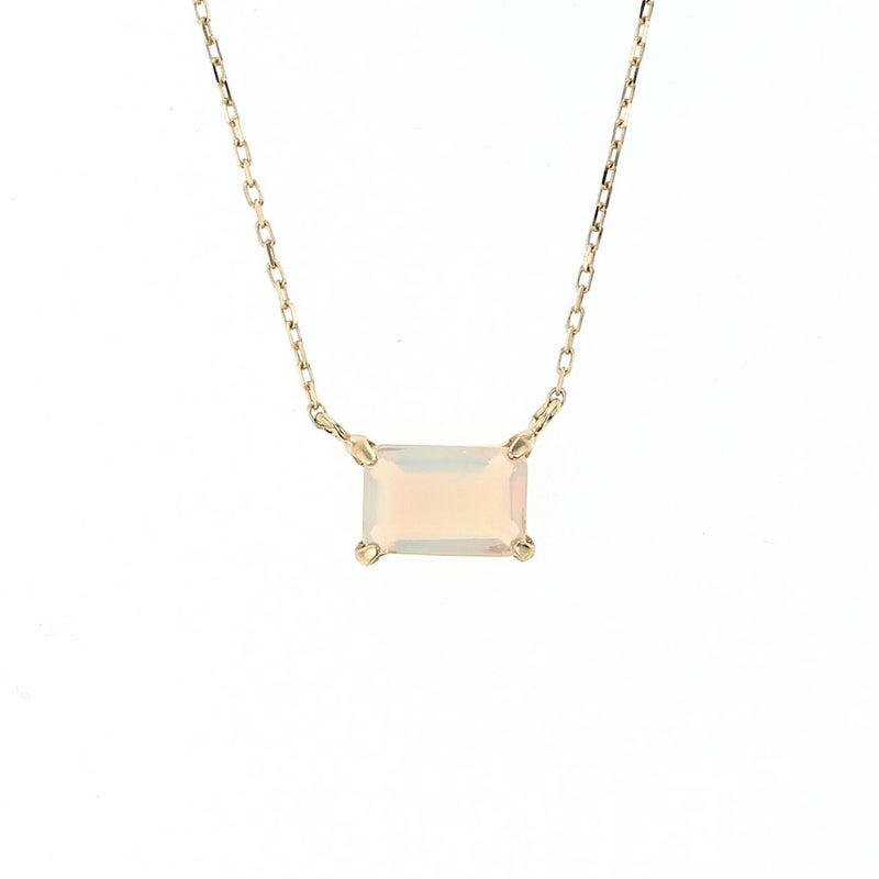 K10 YG オパール ネックレス イエローゴールド 10k 10金 レディース 彼女 妻 スクエア 10月誕生石 誕生日プレゼント