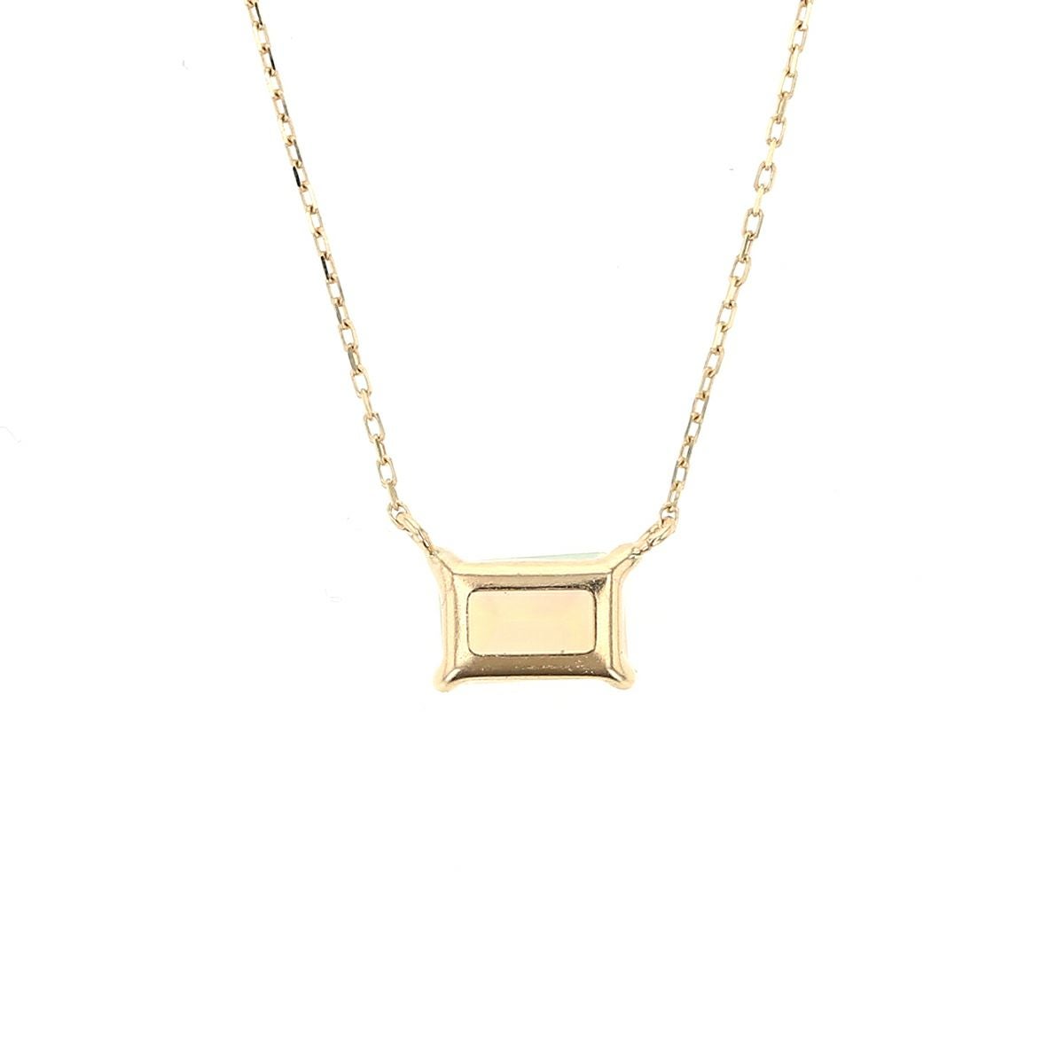 K10 YG オパール ネックレス イエローゴールド 10k 10金 レディース 彼女 妻 スクエア 10月誕生石 誕生日プレゼント