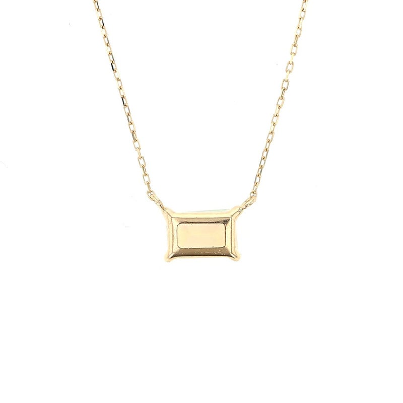 K10 YG オパール ネックレス イエローゴールド 10k 10金 レディース 彼女 妻 スクエア 10月誕生石 誕生日プレゼント