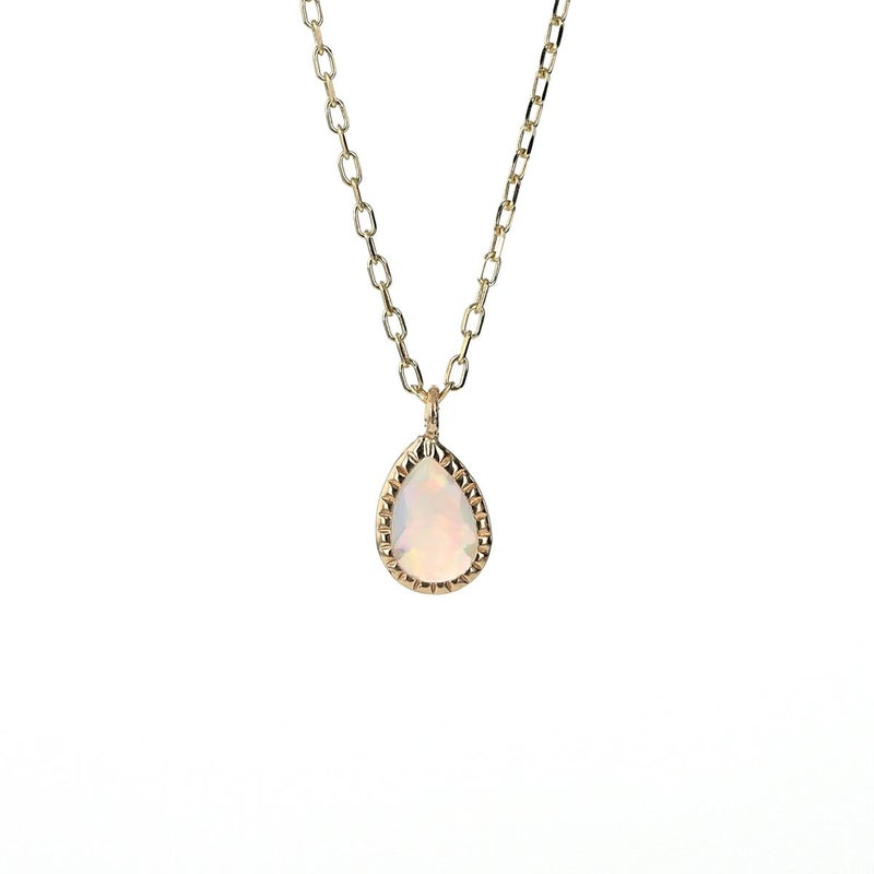 K10 YG オパール ネックレスイエローゴールド 10k 10金 レディース 彼女 妻 ペアシェイプ 10月誕生石 誕生日プレゼント ギフト