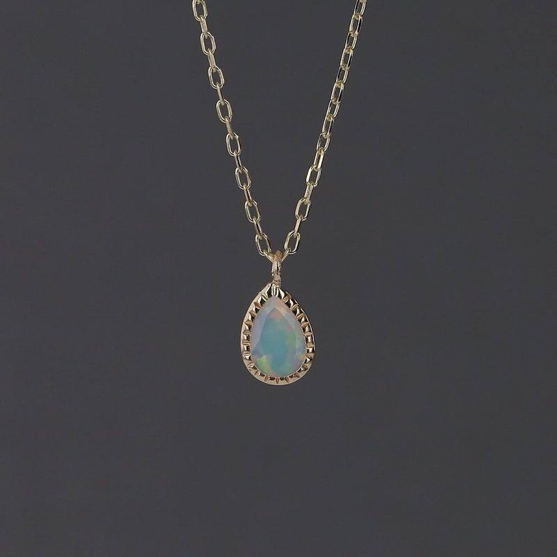 K10 YG オパール ネックレスイエローゴールド 10k 10金 レディース 彼女 妻 ペアシェイプ 10月誕生石 誕生日プレゼント ギフト