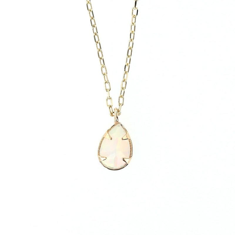 K10 YG オパール ネックレスイエローゴールド 10k 10金 レディース 彼女 妻 ペアシェイプ 10月誕生石 誕生日プレゼント ギフト