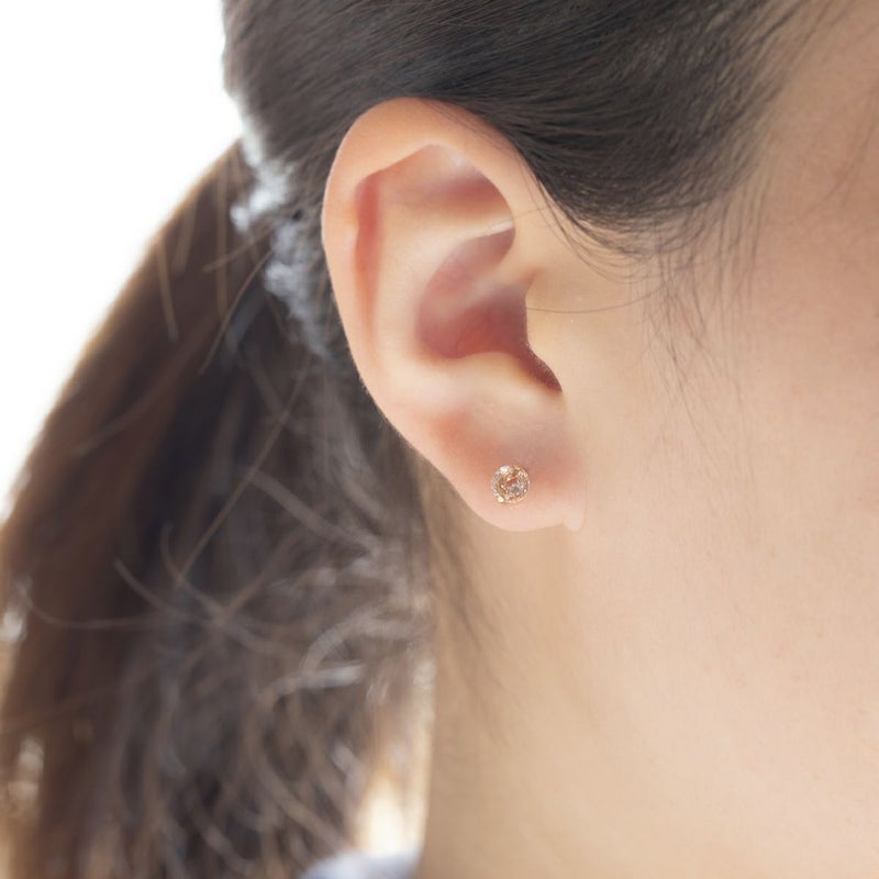 K10 YG ピンクトルマリン ピアス 1粒 10月誕生石 イエローゴールド 10金 10月 誕生石 誕生日プレゼント ギフト レディース 20代 30代 40代 10k k10 かわいい 天然石