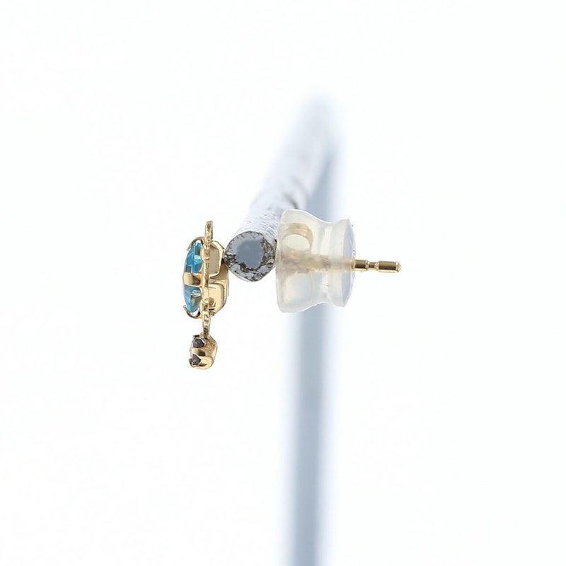 K10 YG ブルートパーズ アイオライト ピアス イエローゴールド 10金 11月 誕生石 誕生日プレゼント ギフト レディース 20代 30代 40代 10k k10 天然石 かわいい