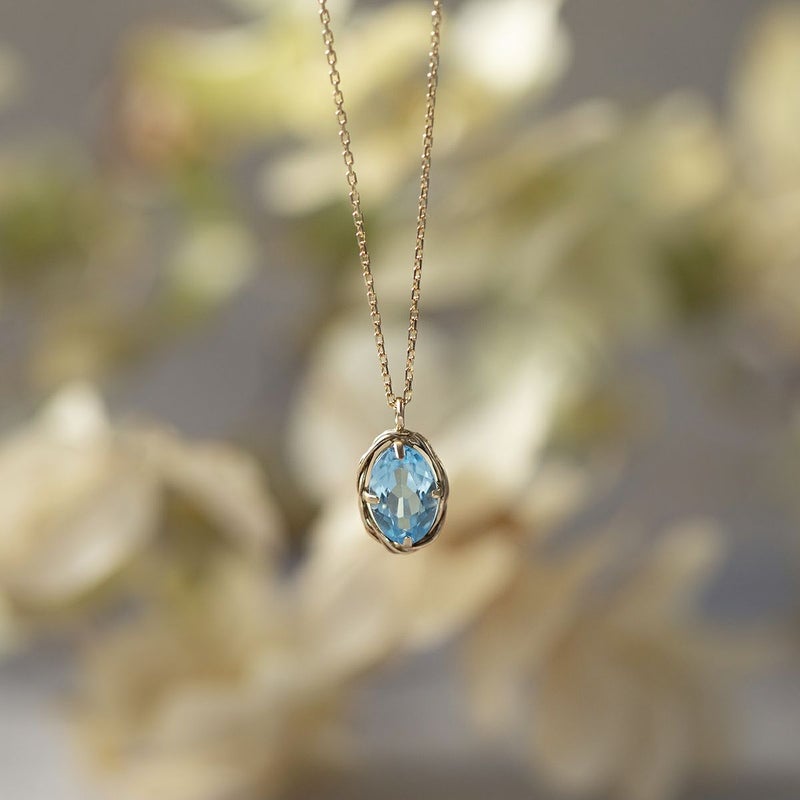 K10 YG ブルートパーズ ネックレス レディース 11月 誕生石 プレゼント 彼女 妻 30代 40代 イエローゴールド 10金 天然石