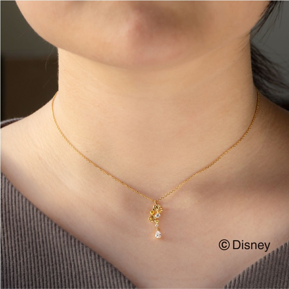 ディズニー 美女と野獣 ベル / キュービックジルコニア シルバー ネックレス