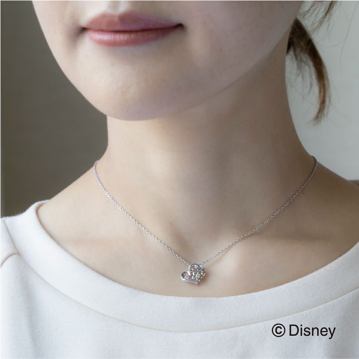 ディズニー 塔の上のラプンツェル  / キュービックジルコニア シルバー ネックレス　ハート