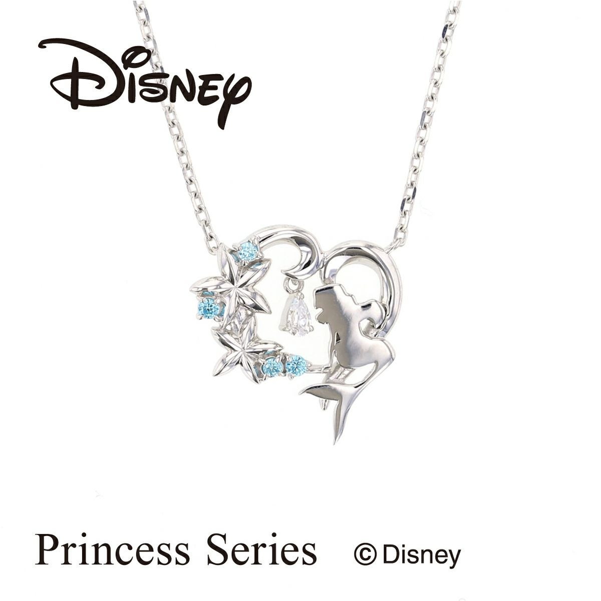 ディズニー リトルマーメイド アリエル / キュービックジルコニア シルバー ネックレス