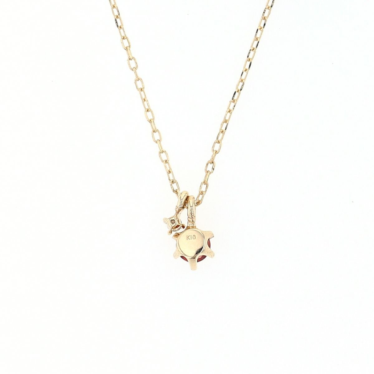 K10 YG ガーネット ネックレス レディース 1月 誕生石 ダイヤモンド プレゼント 彼女 妻 20代 30代 40代 イエローゴールド 天然石