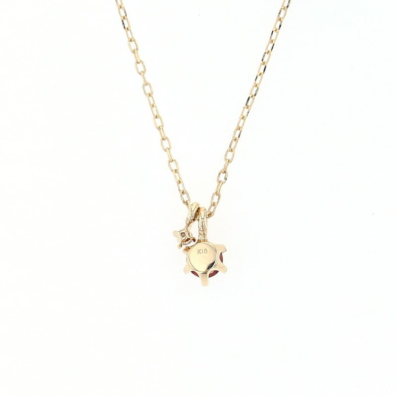 K10 YG ガーネット ネックレス レディース 1月 誕生石 ダイヤモンド プレゼント 彼女 妻 20代 30代 40代 イエローゴールド 天然石