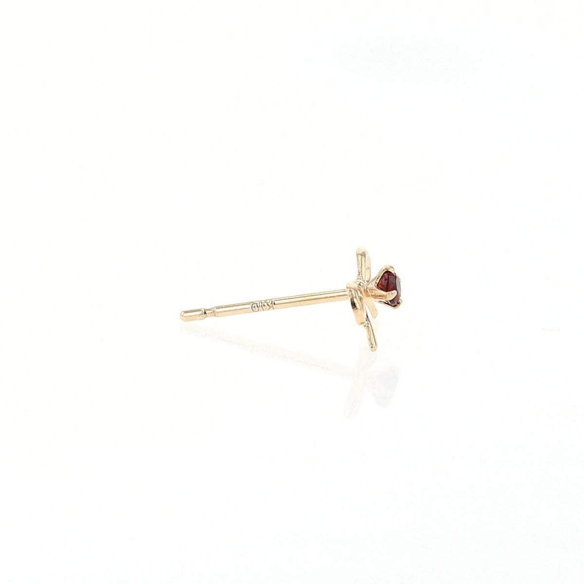 K10 YG ガーネット ピアス リボン イエローゴールド 10金 1月 誕生石 誕生日プレゼント ギフト レディース 20代 30代 40代 10k k10 天然石