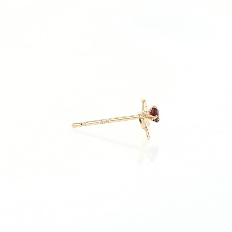 K10 YG ガーネット ピアス リボン イエローゴールド 10金 1月 誕生石 誕生日プレゼント ギフト レディース 20代 30代 40代 10k k10 天然石