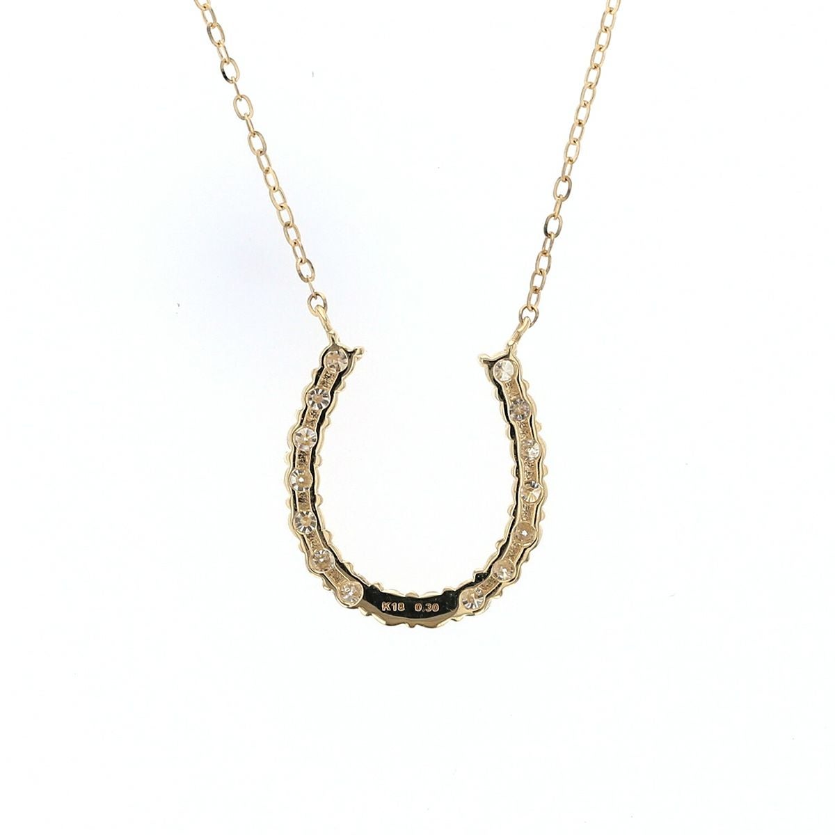 K18 YG ダイヤモンド 馬蹄 ネックレス トータル0.3ct | IKEDA