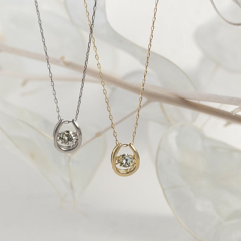 プラチナ ダイヤモンド 馬蹄 ネックレス ダンシングストーン レディース PT 誕生日プレゼント ギフト 女性 彼女 20代 30代 40代 50代 記念日 PT900